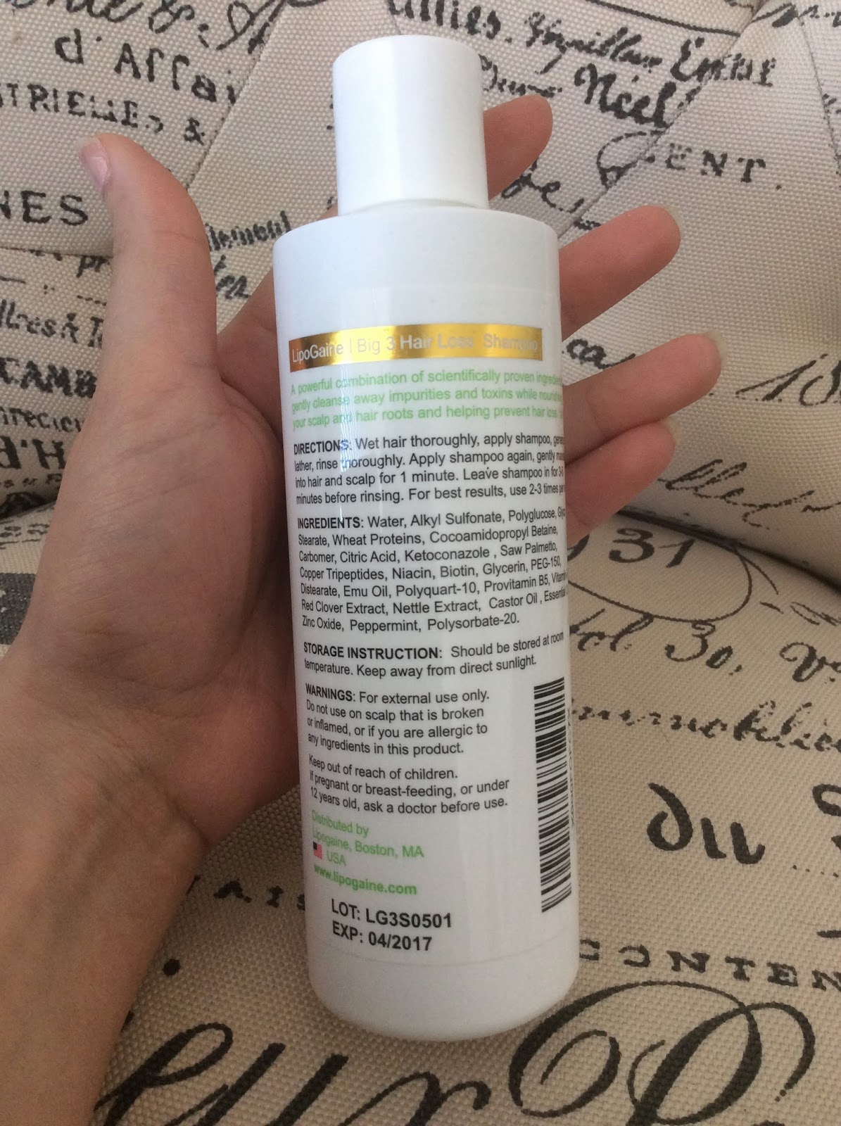 Nesca's Nook Lipogaine Big 3 Premium Hair Loss Prevention shampoo for